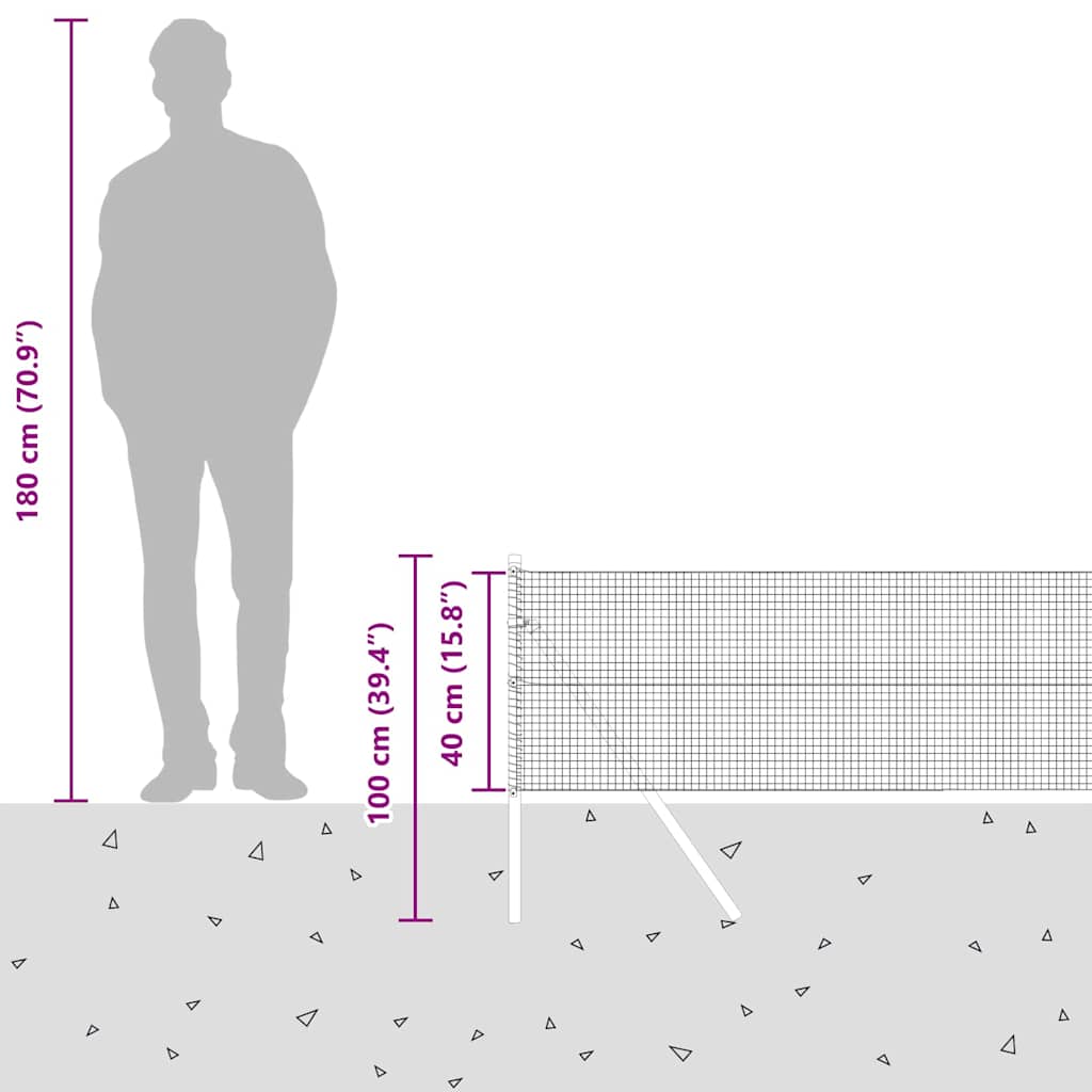 Ground Fix Geschweißter Drahtzaun 100 x 0,4 m (B x H)