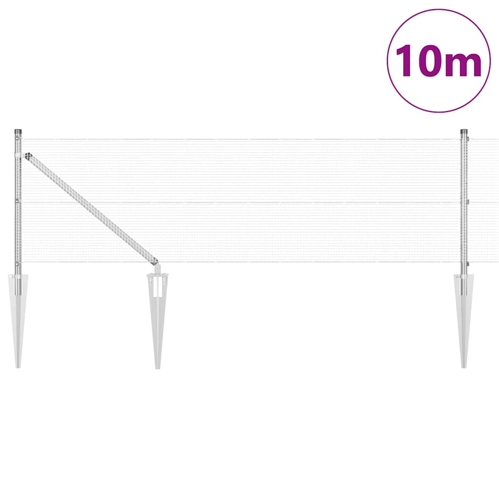 Schweißdrahtzaun mit Spikes 10 x 0,4 m (B x H)