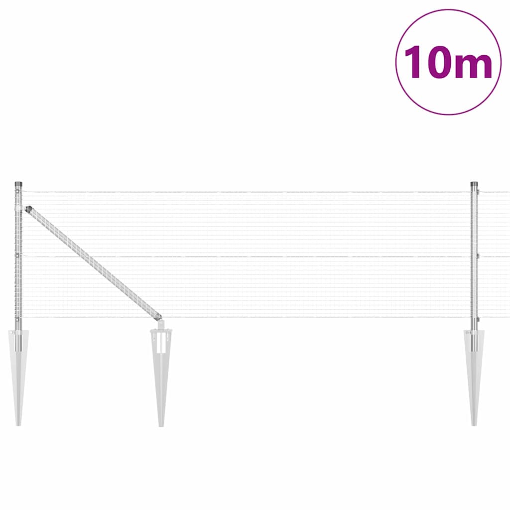 Schweißdrahtzaun mit Spikes 10 x 0,6 m (B x H)