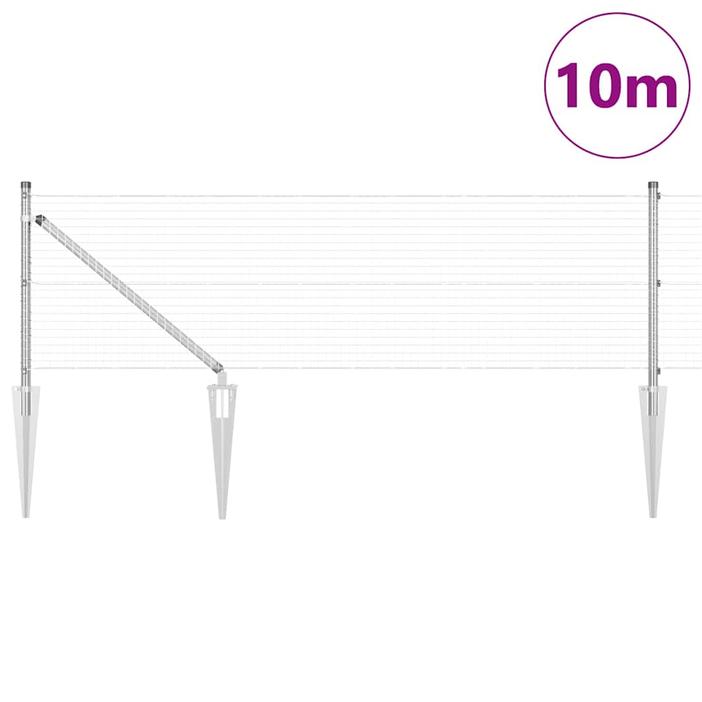 Schweißdrahtzaun mit Spikes 10 x 0,6 m (B x H)