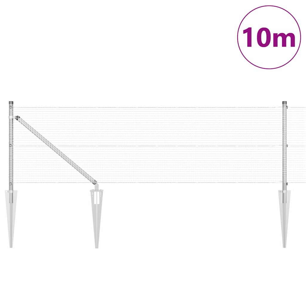 Schweißdrahtzaun mit Spikes 10 x 0,8 m (B x H)