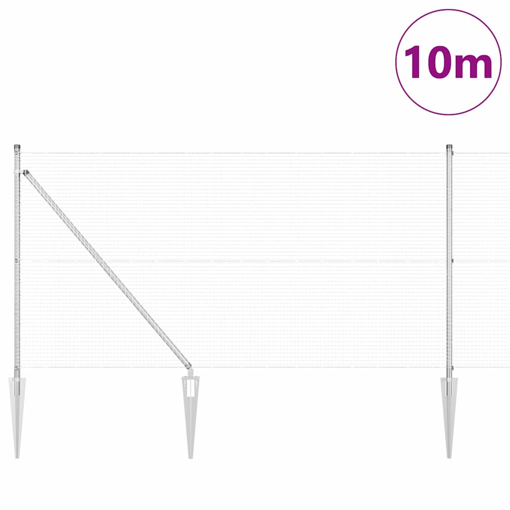 Schweißdrahtzaun mit Spikes 10 x 0,8 m (B x H)