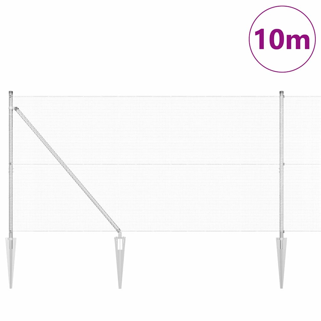 Schweißdrahtzaun mit Spikes 10 x 1,4 m (B x H)