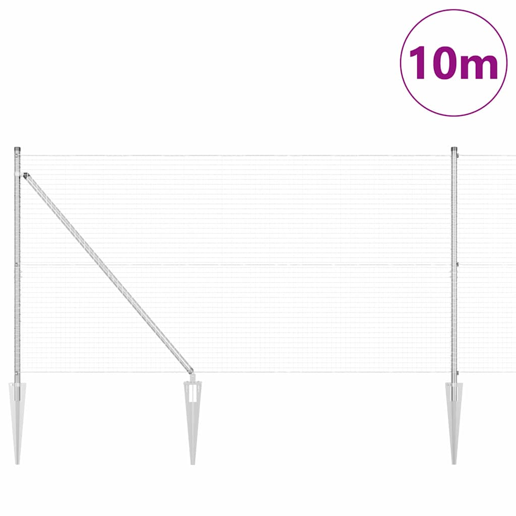 Schweißdrahtzaun mit Spikes 10 x 1,4 m (B x H)