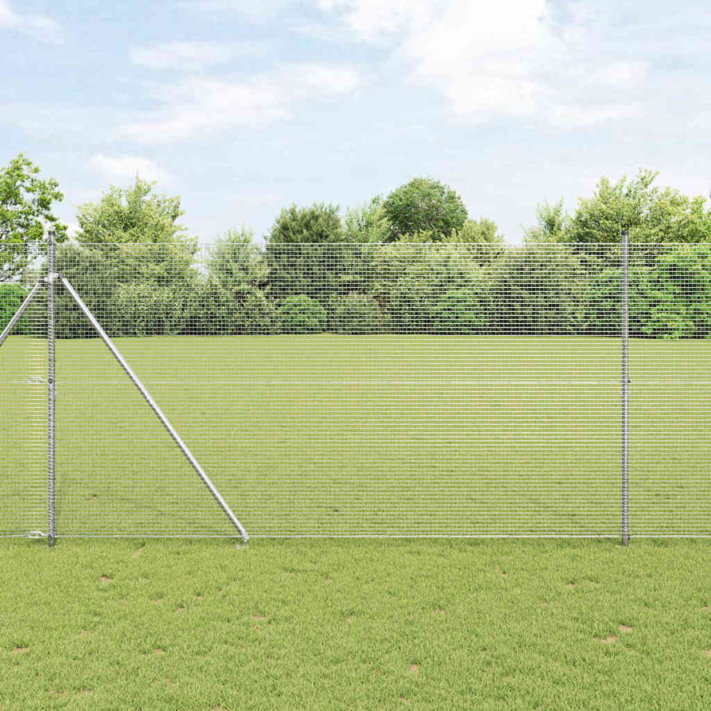 Geschweißter Drahtzaun mit Stacheln 10 x 1,5 m Verzinkter Stahl