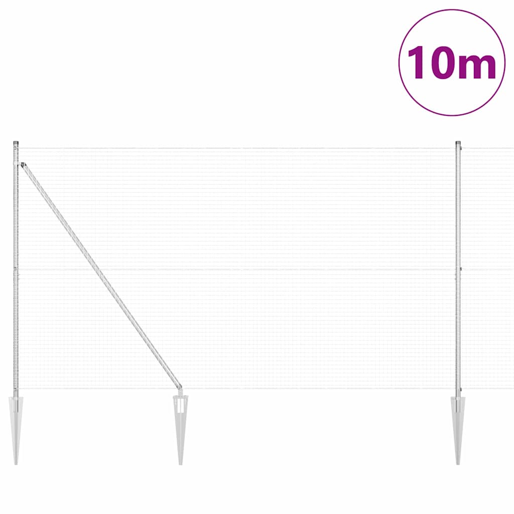Schweißdrahtzaun mit Spikes 10 x 1,6 m (B x H)