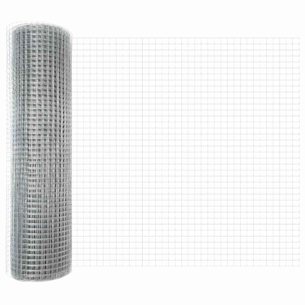 Geschweißter Drahtzaun mit Stacheln 25 x 1 m Verzinkter Stahl