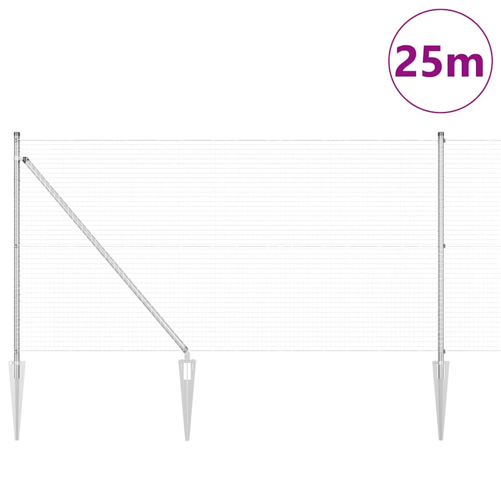 Schweißdrahtzaun mit Spikes 25 x 1 m (B x H)