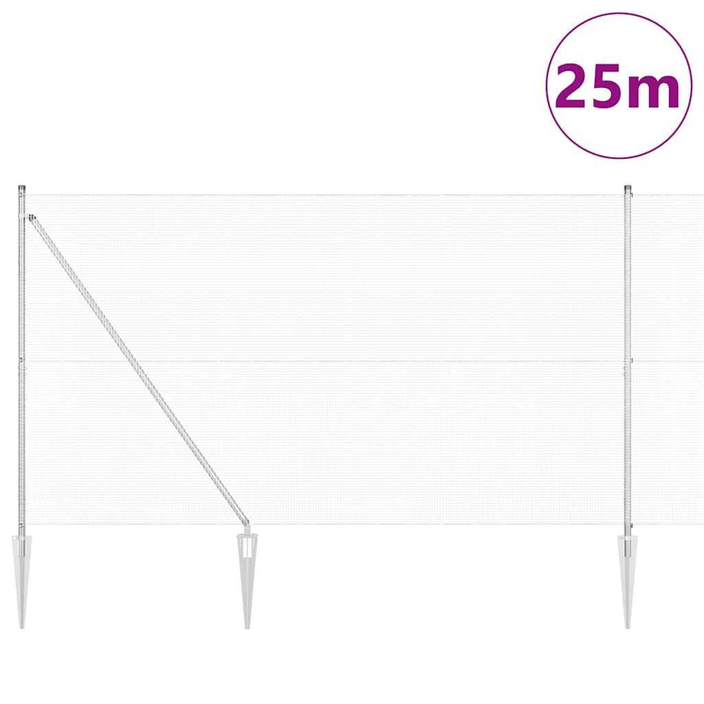 Schweißdrahtzaun mit Spikes 25 x 1,5 m (B x H)