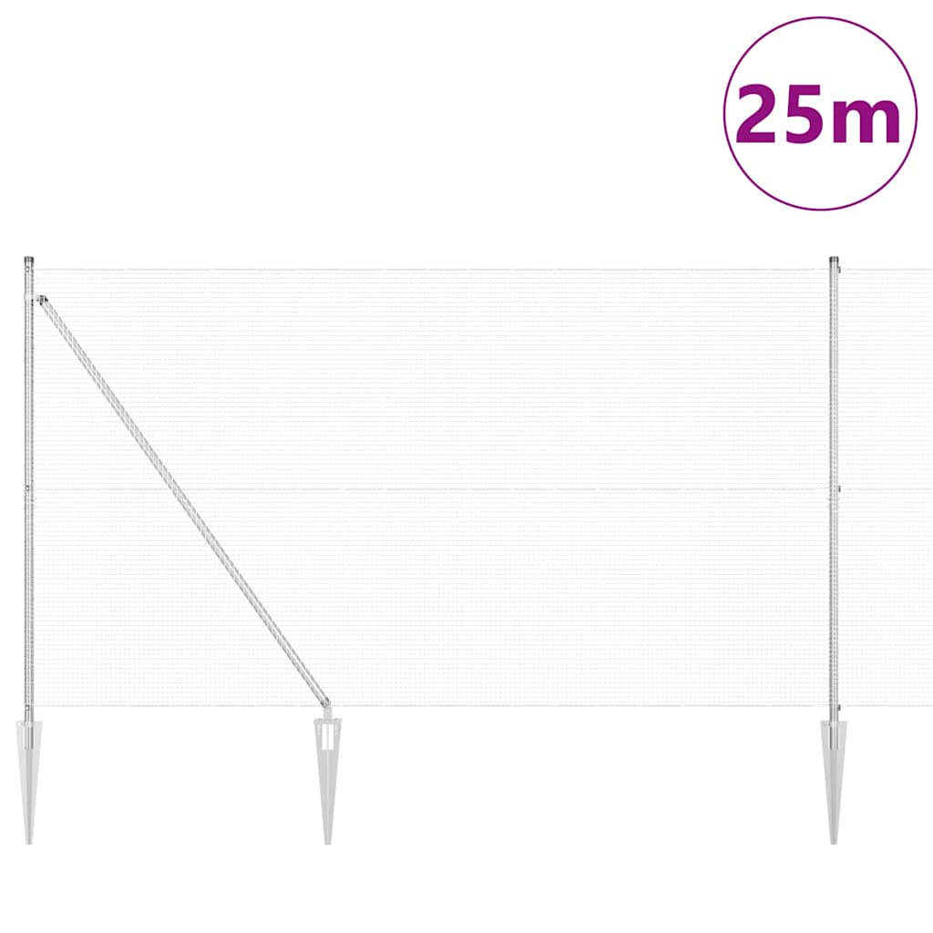 Schweißdrahtzaun mit Spikes 25 x 1,5 m (B x H)