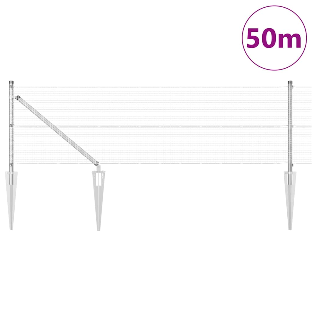 Schweißdrahtzaun mit Spikes 50 x 0,4 m (B x H)