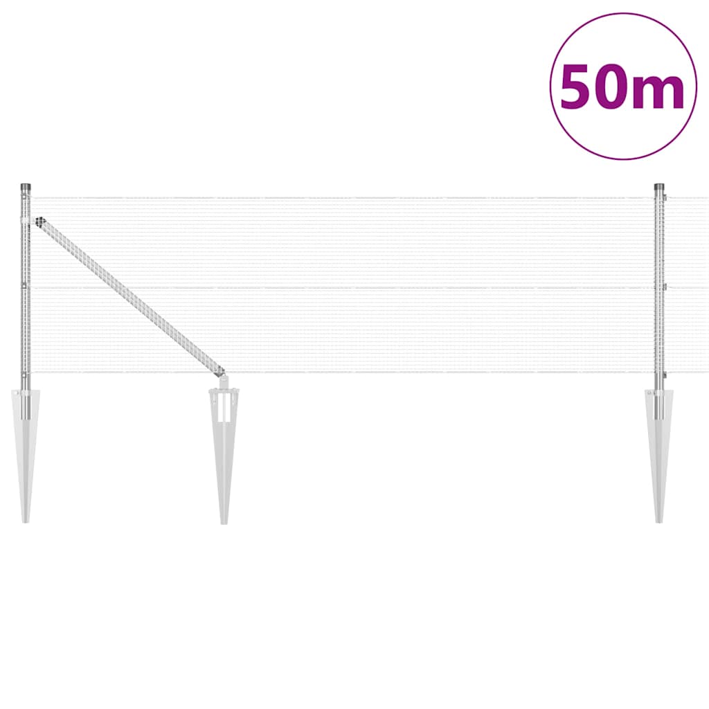 Schweißdrahtzaun mit Spikes 50 x 0,8 m (B x H)