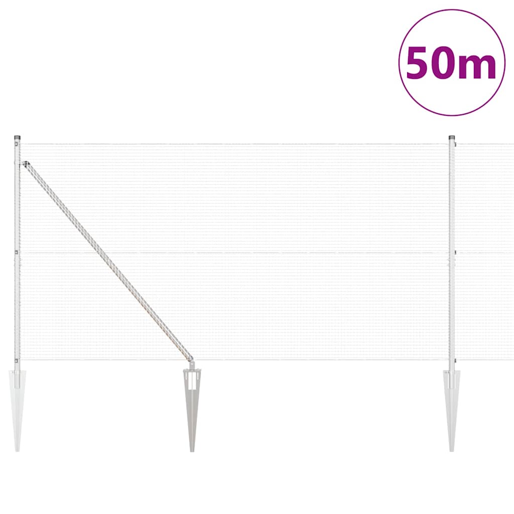 Schweißdrahtzaun mit Spikes 50 x 1,2 m (B x H)