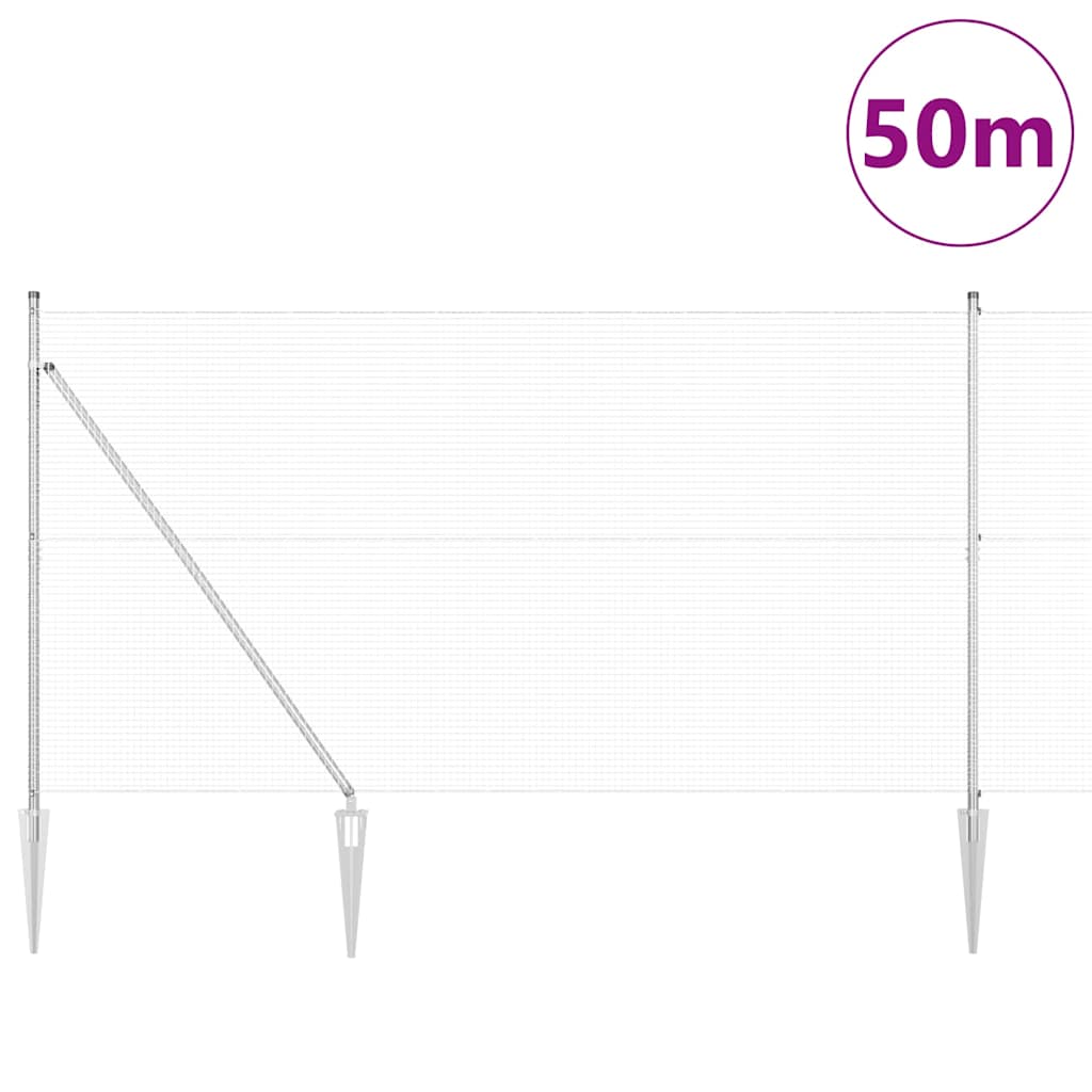 Schweißdrahtzaun mit Spikes 50 x 1,5 m (B x H)
