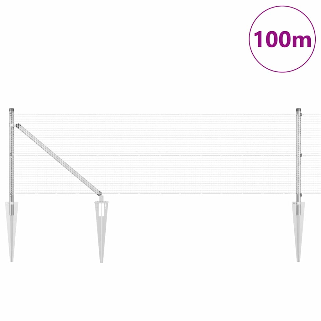 Schweißdrahtzaun mit Spikes 100 x 0,4 m (B x H)
