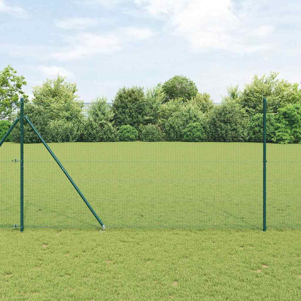 Geschweißter Drahtzaun mit Stacheln 10 x 1,5 m Grün Netz