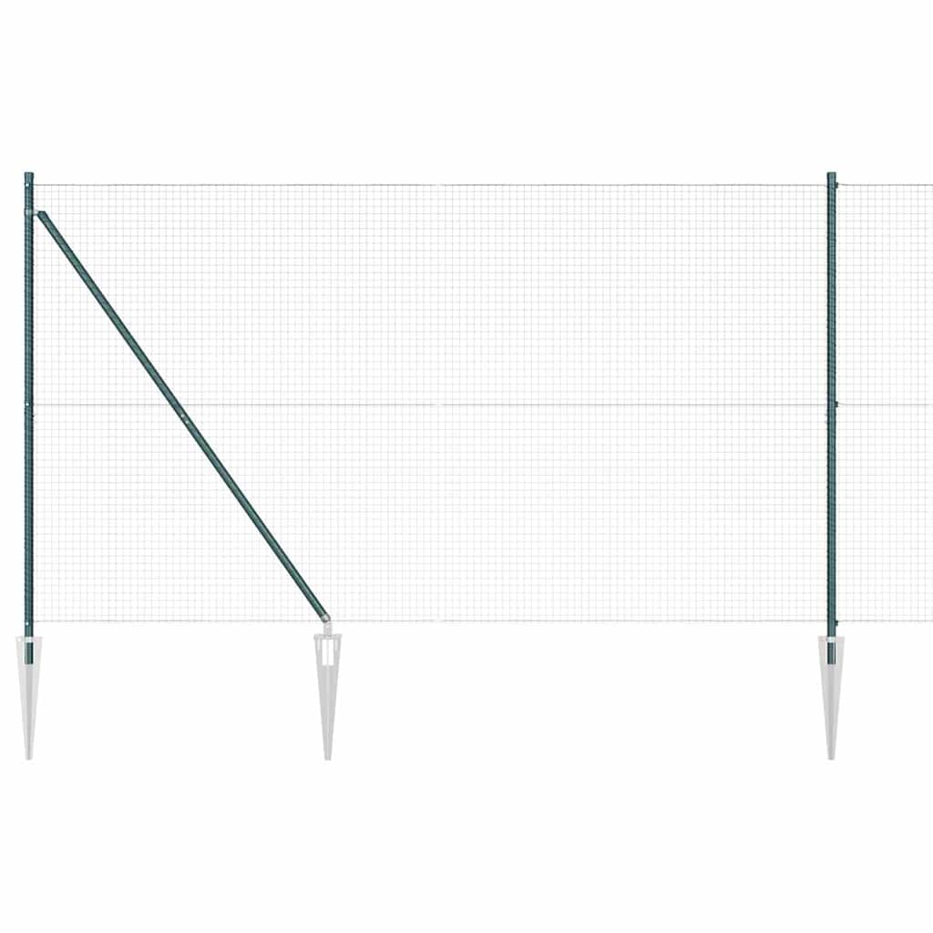 Geschweißter Drahtzaun mit Stacheln 10 x 1,5 m Grün Netz
