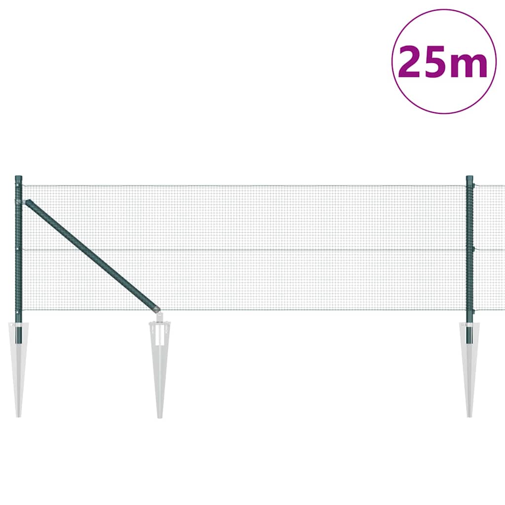 Schweißdrahtzaun mit Spikes 25 x 0,4 m (B x H)
