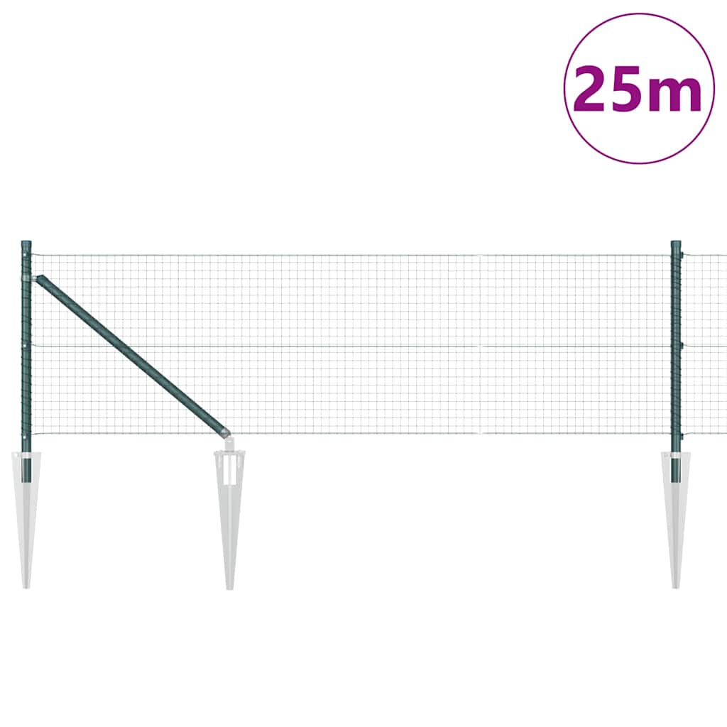 Schweißdrahtzaun mit Spikes 25 x 0,4 m (B x H)