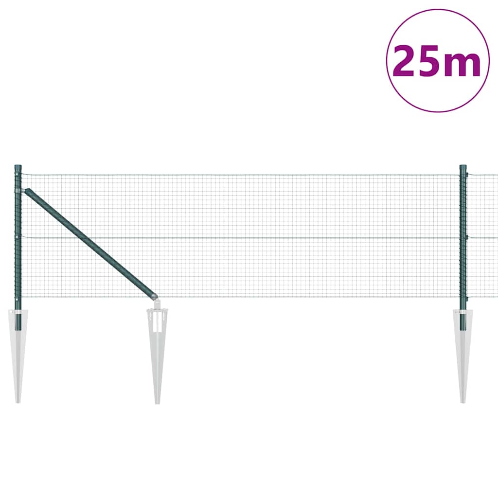Schweißdrahtzaun mit Spikes 25 x 0,6 m (B x H)
