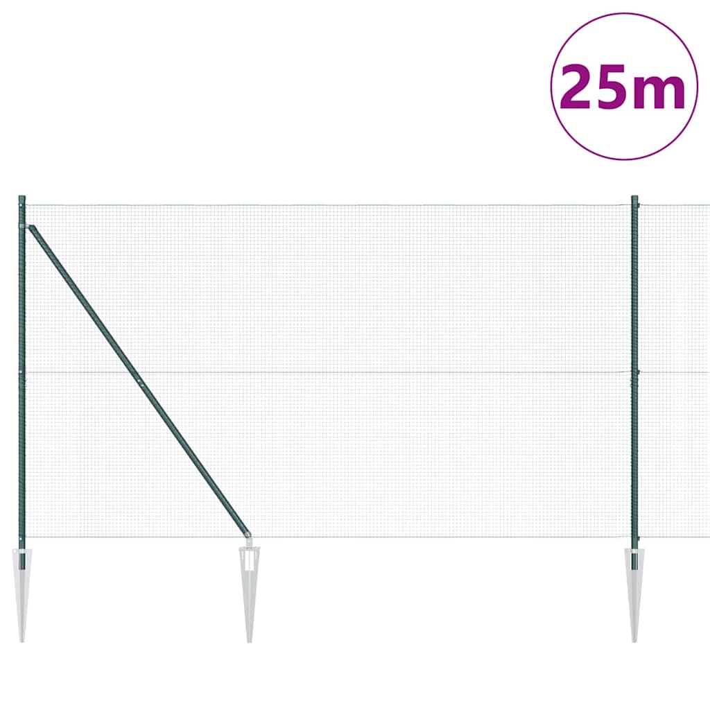 Schweißdrahtzaun mit Spikes 25 x 1,5 m (B x H)