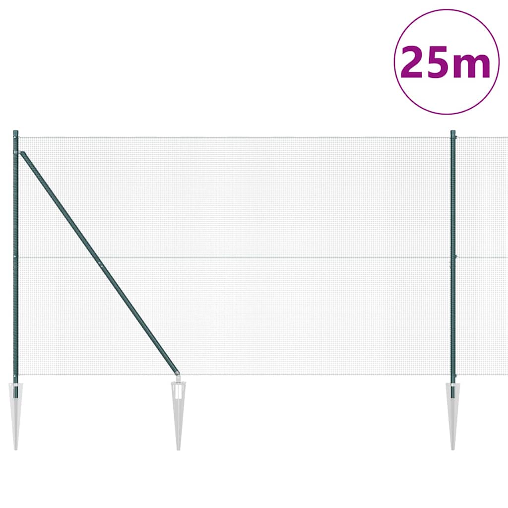 Schweißdrahtzaun mit Spikes 25 x 1,6 m (B x H)