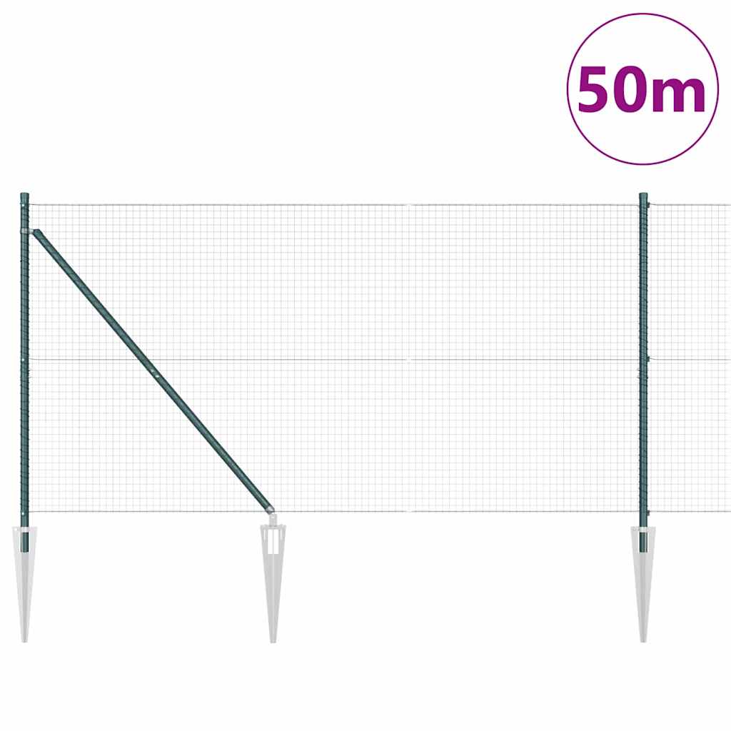 Schweißdrahtzaun mit Spikes 50 x 1,2 m (B x H)