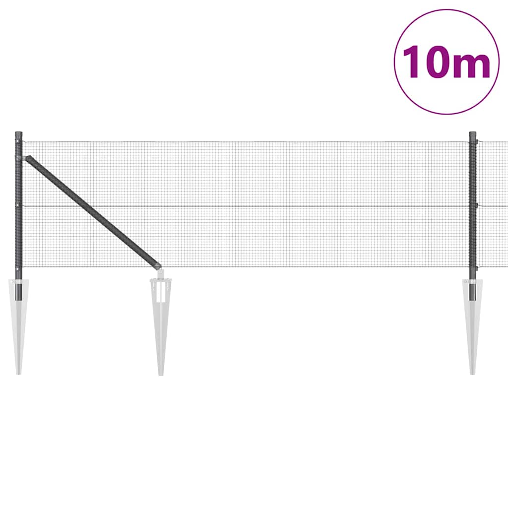 Schweißdrahtzaun mit Spikes 10 x 0,4 m (B x H)