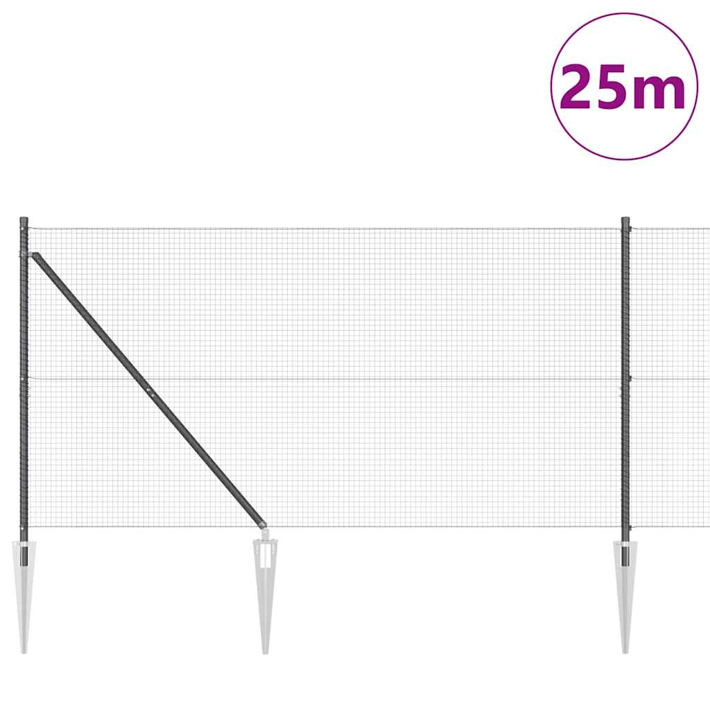 Schweißdrahtzaun mit Spikes 25 x 1,2 m (B x H)
