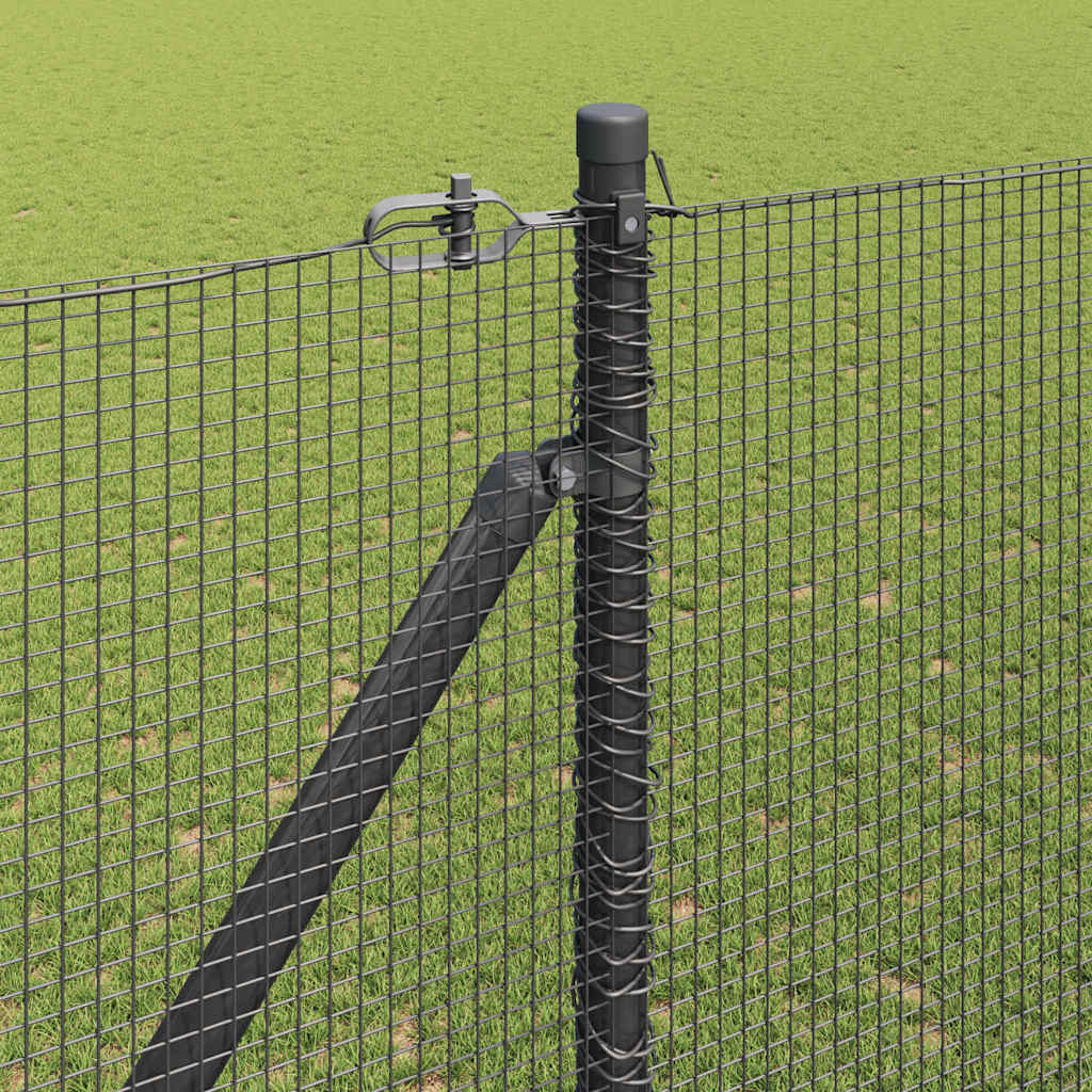 Geschweißter Drahtzaun mit Stacheln 25 x 1,5 m Grau Netz