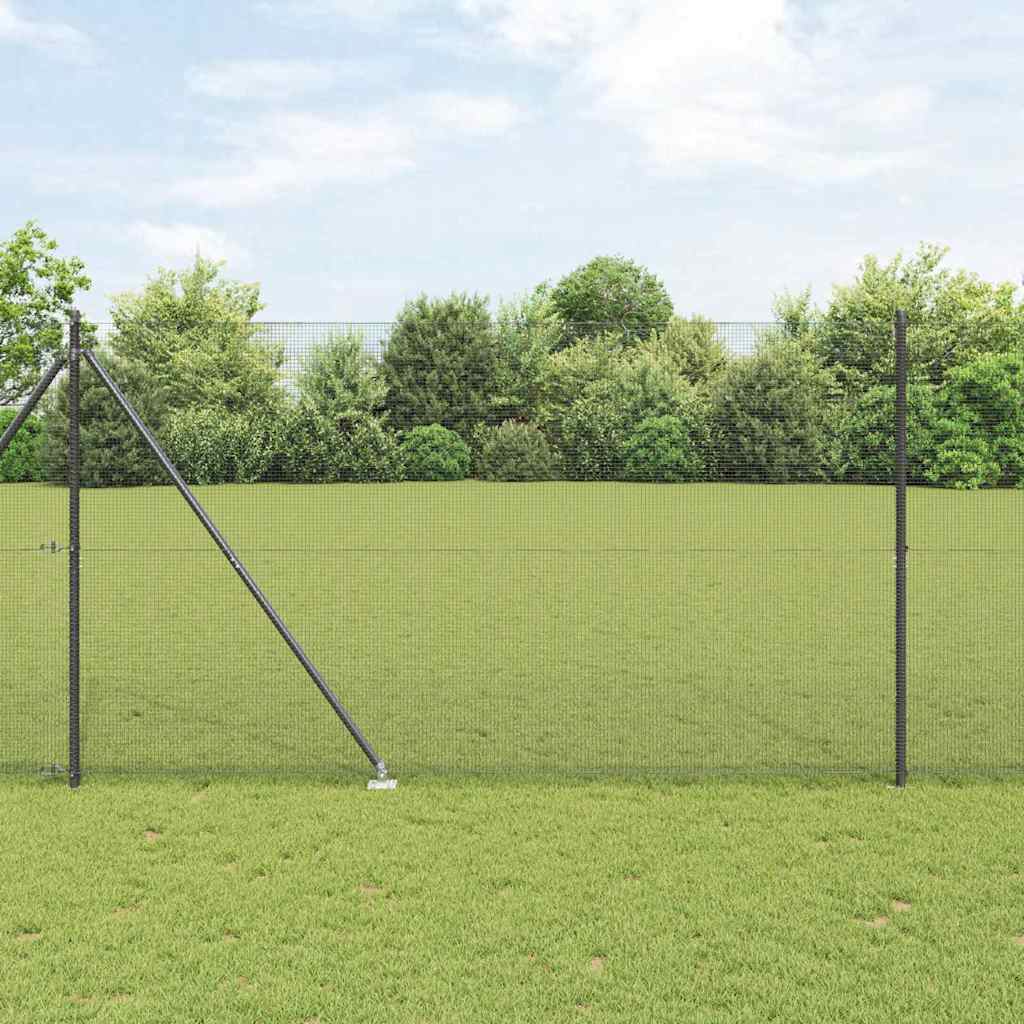 Geschweißter Drahtzaun mit Stacheln 25 x 1,5 m Grau Netz