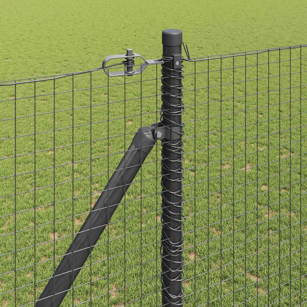 Geschweißter Drahtzaun mit Stacheln 25 x 1,5 m Grau Netz