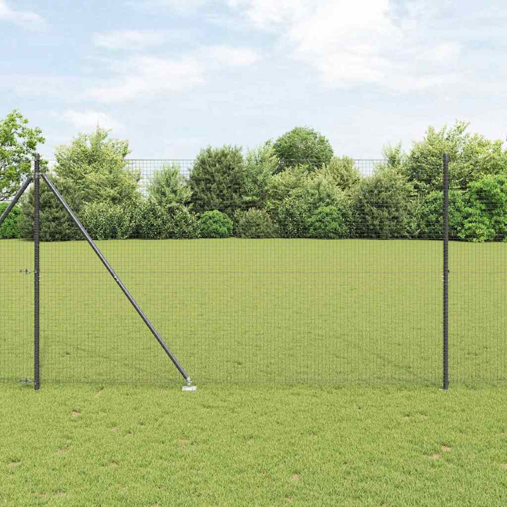 Geschweißter Drahtzaun mit Stacheln 25 x 1,5 m Grau Netz