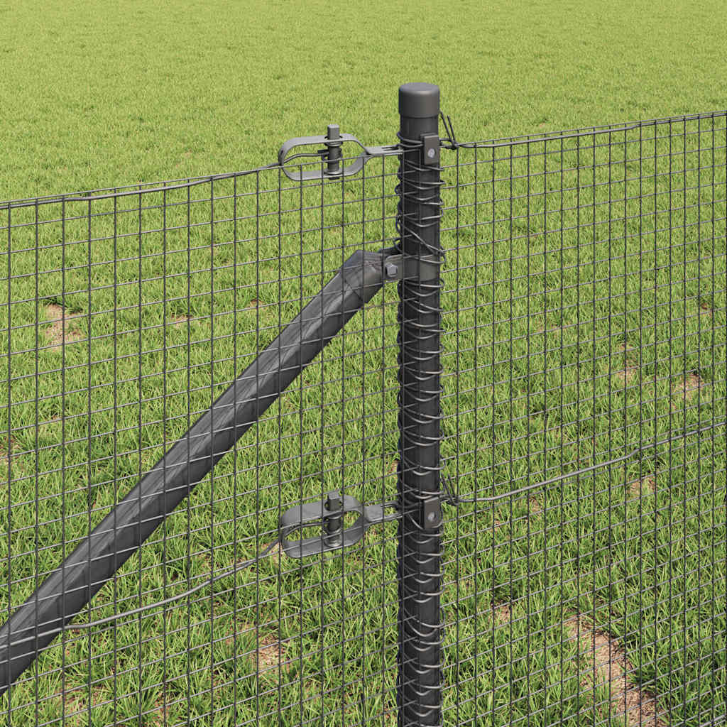 Geschweißter Drahtzaun mit Stacheln 50 x 0,8 m Grau Netz
