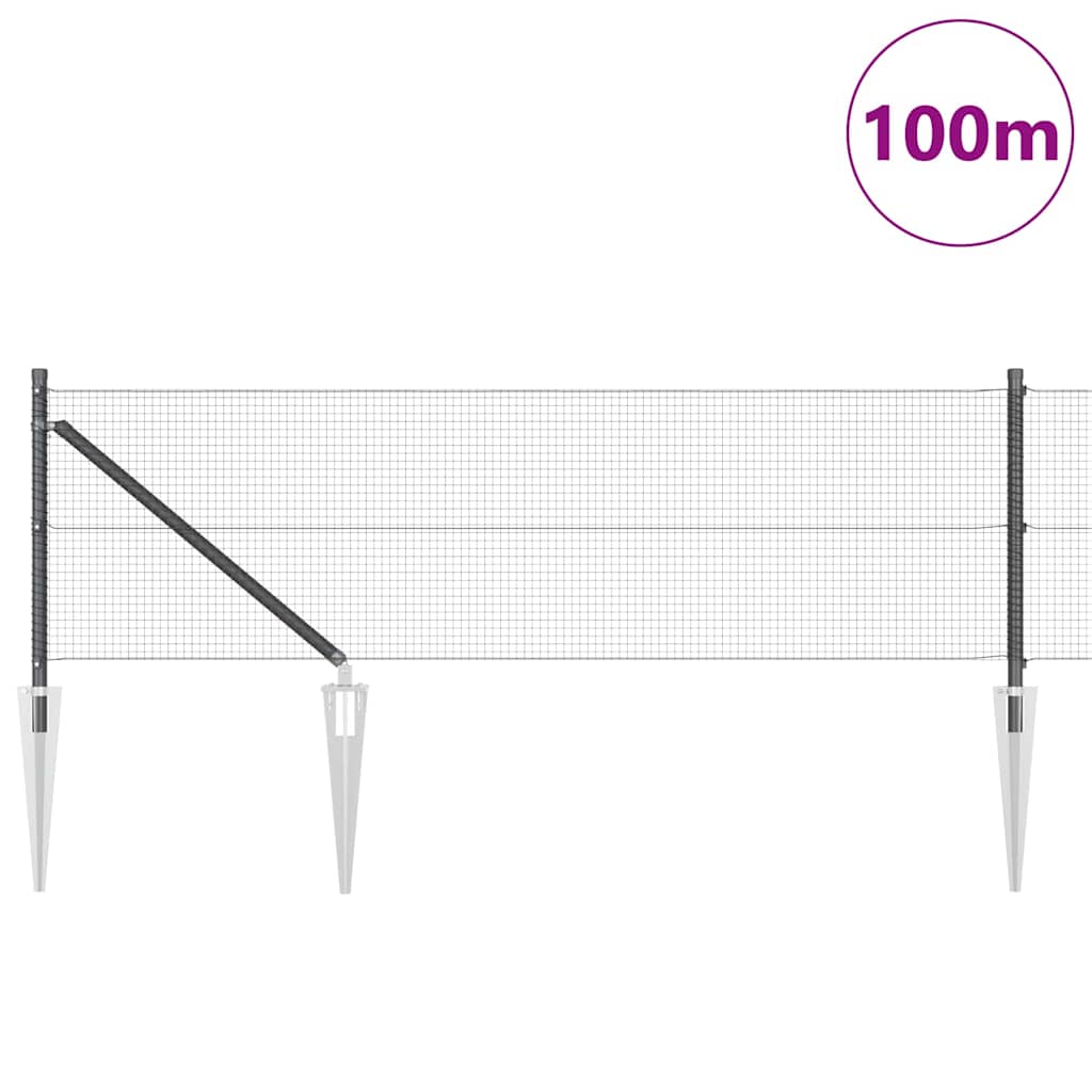Schweißdrahtzaun mit Spikes 100 x 0,4 m (B x H)