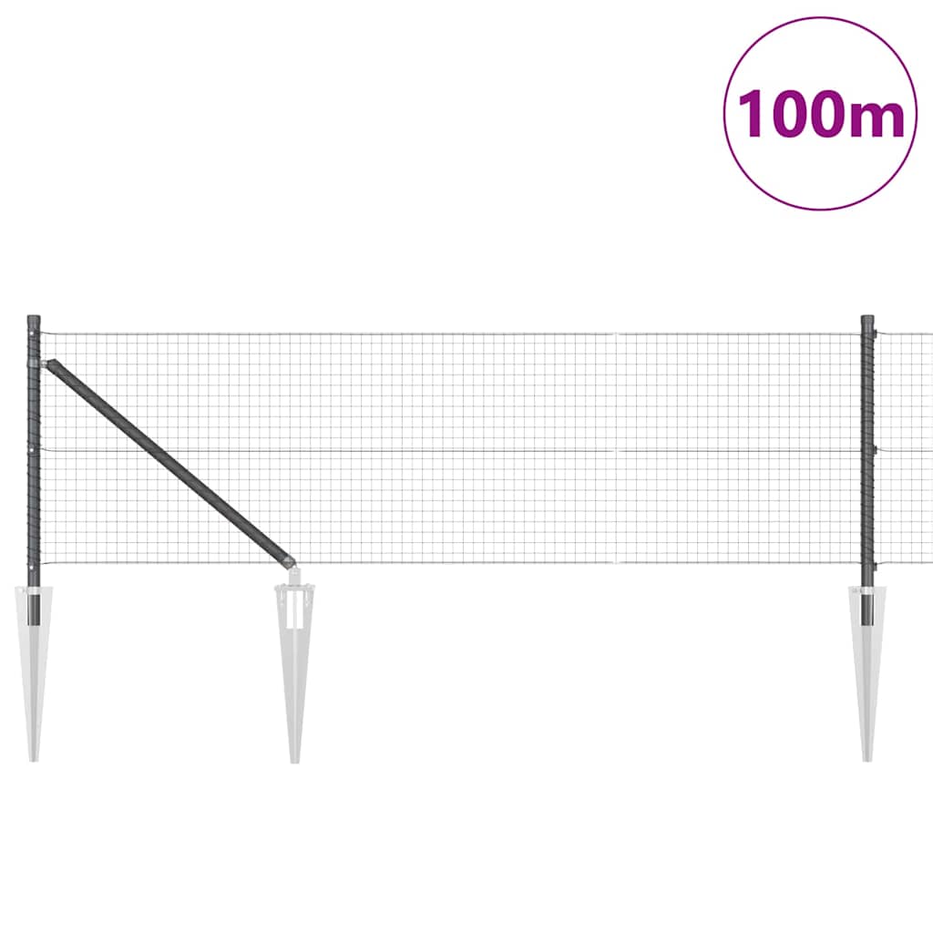 Schweißdrahtzaun mit Spikes 100 x 0,4 m (B x H)
