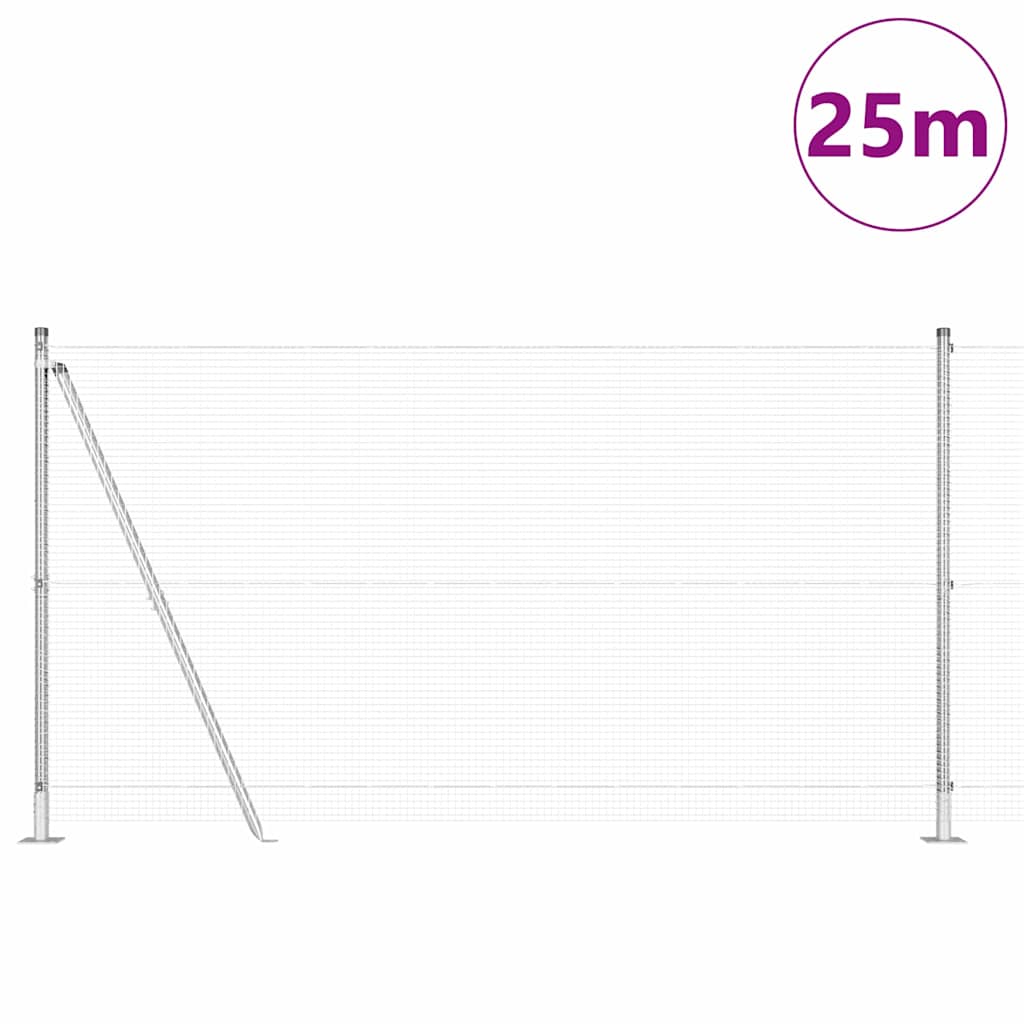 Geschweißter Drahtzaun mit Betonfundament 25 x 1,2 m (B x H)