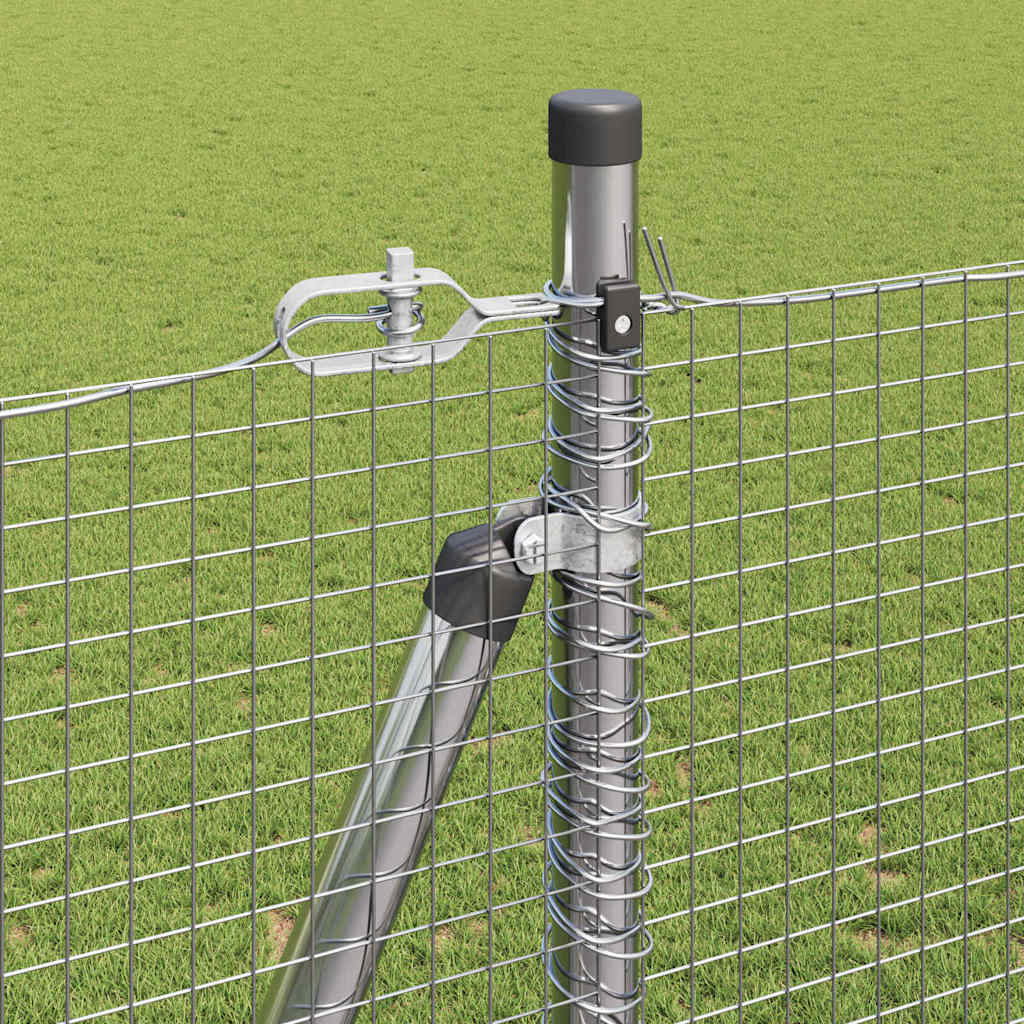 Geschweißter Drahtzaun mit Betonsockel 25 x 1,4 m Silber Netz