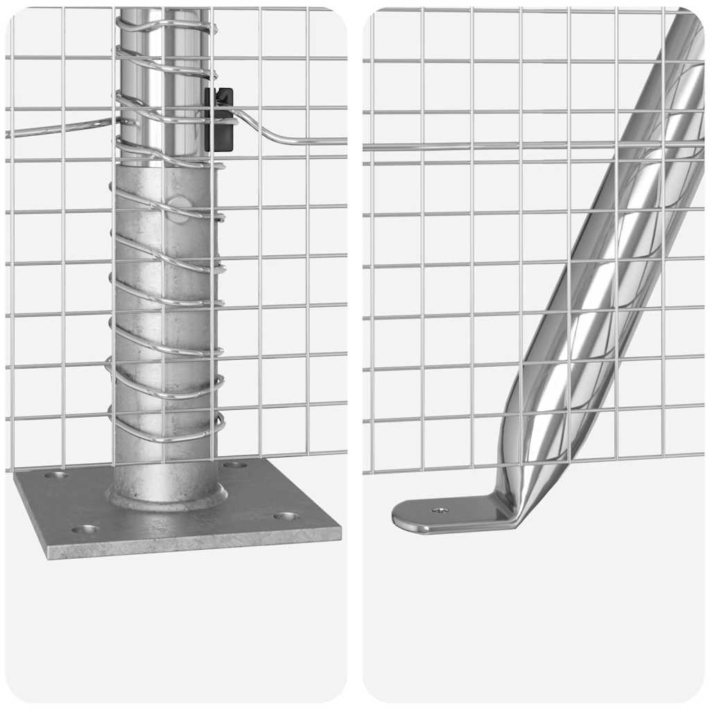 Geschweißter Drahtzaun mit Betonsockel 25 x 1,5 m Silber Netz