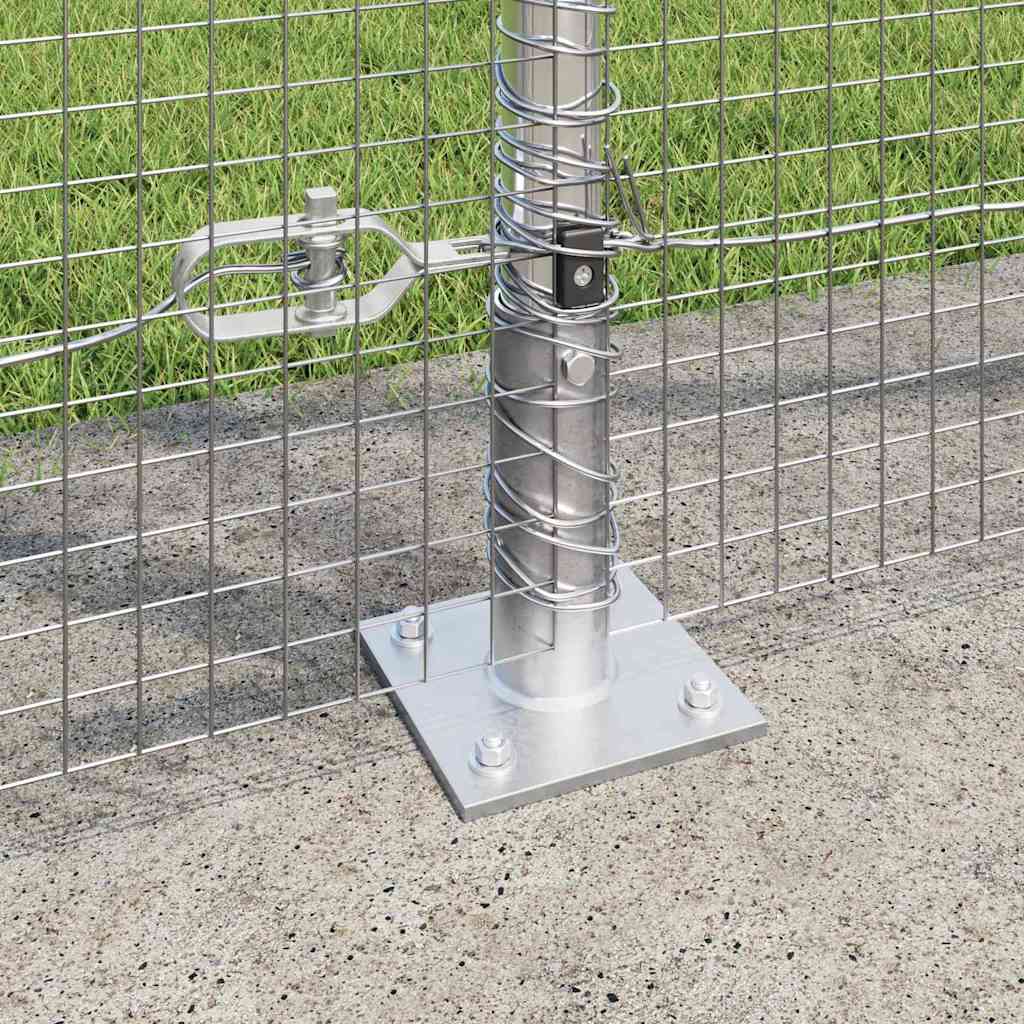 Geschweißter Drahtzaun mit Betonsockel 25 x 1,5 m Silber Netz