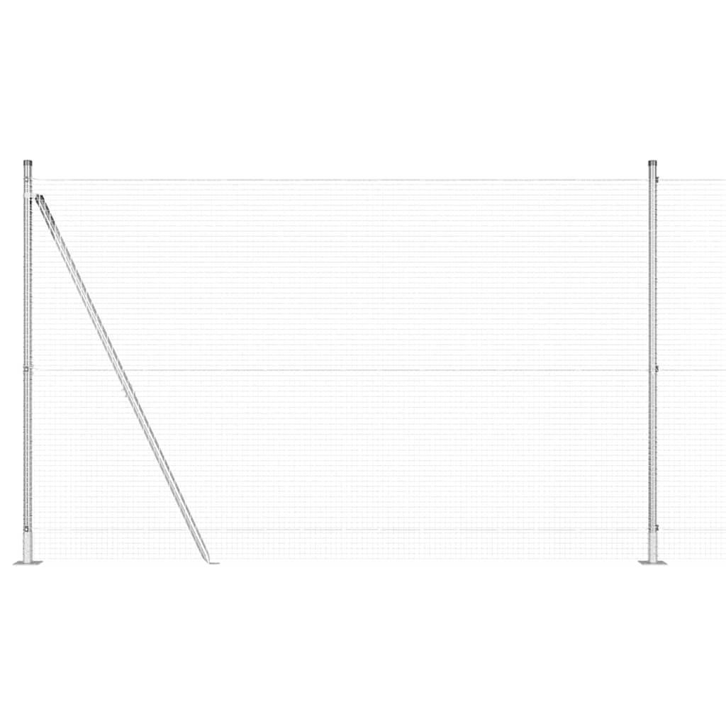 Geschweißter Drahtzaun mit Betonsockel 25 x 1,5 m Silber Netz