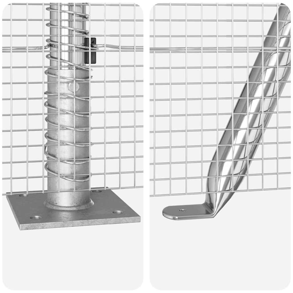 Geschweißter Drahtzaun mit Betonsockel 25 x 1,6 m Silber Netz