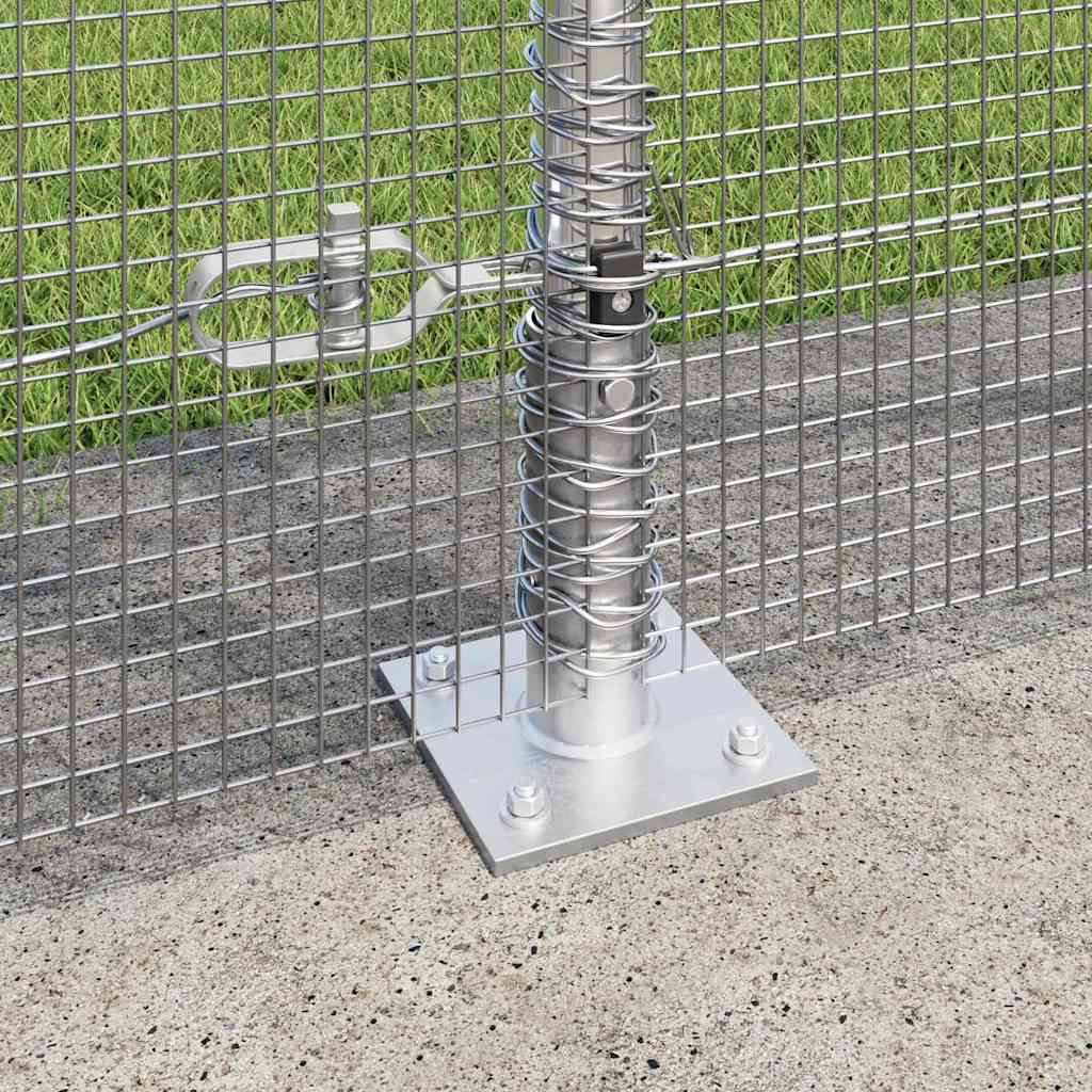 Geschweißter Drahtzaun mit Betonsockel 25 x 1,6 m Silber Netz