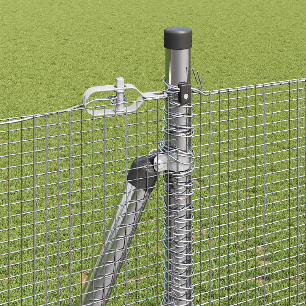Geschweißter Drahtzaun mit Betonsockel 25 x 1,6 m Silber Netz