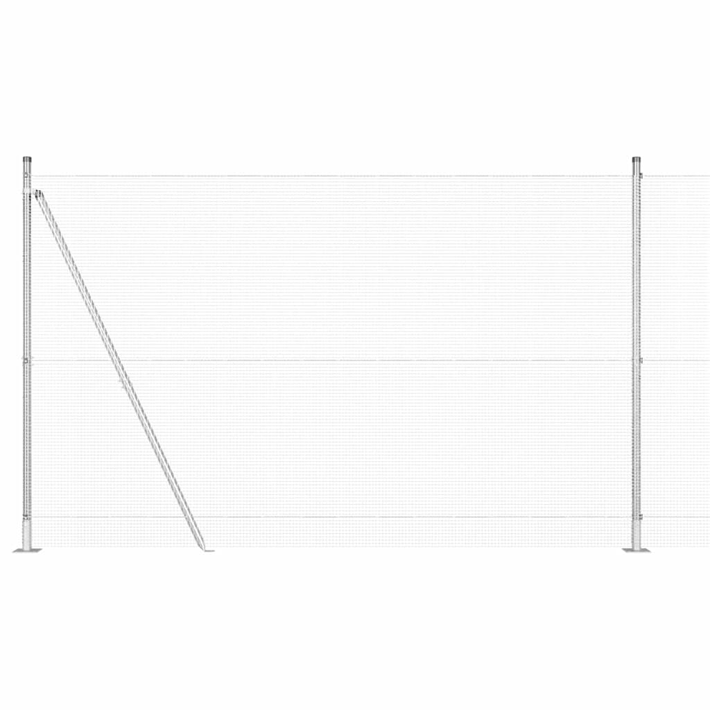 Geschweißter Drahtzaun mit Betonsockel 25 x 1,6 m Silber Netz