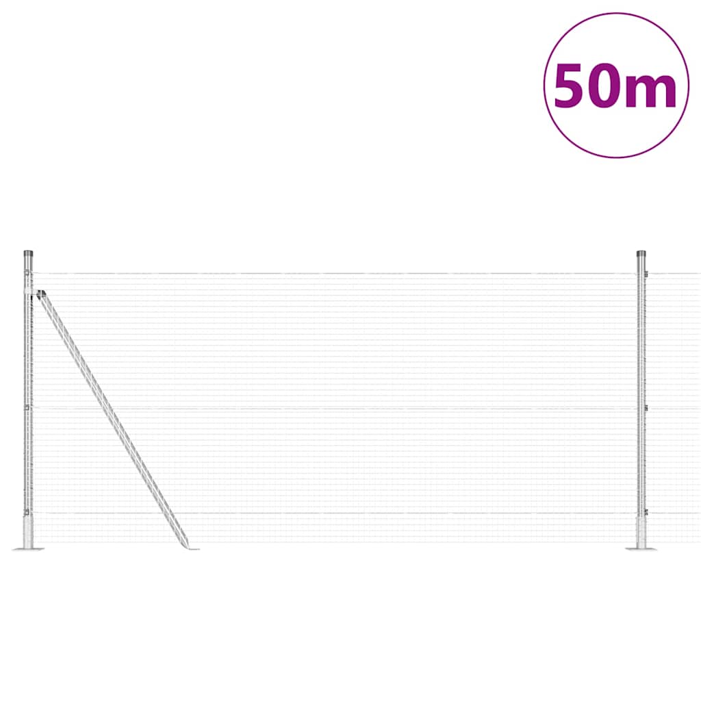 Geschweißter Drahtzaun mit Betonfundament 50 x 1 m (B x H)