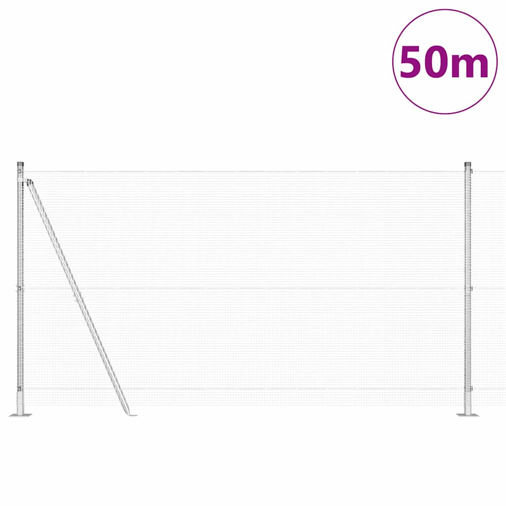 Geschweißter Drahtzaun mit Betonfundament 50 x 1,2 m (B x H)