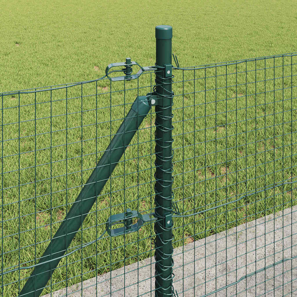 Geschweißter Drahtzaun mit Betonsockel 10 x 0,4 m Grün Netz