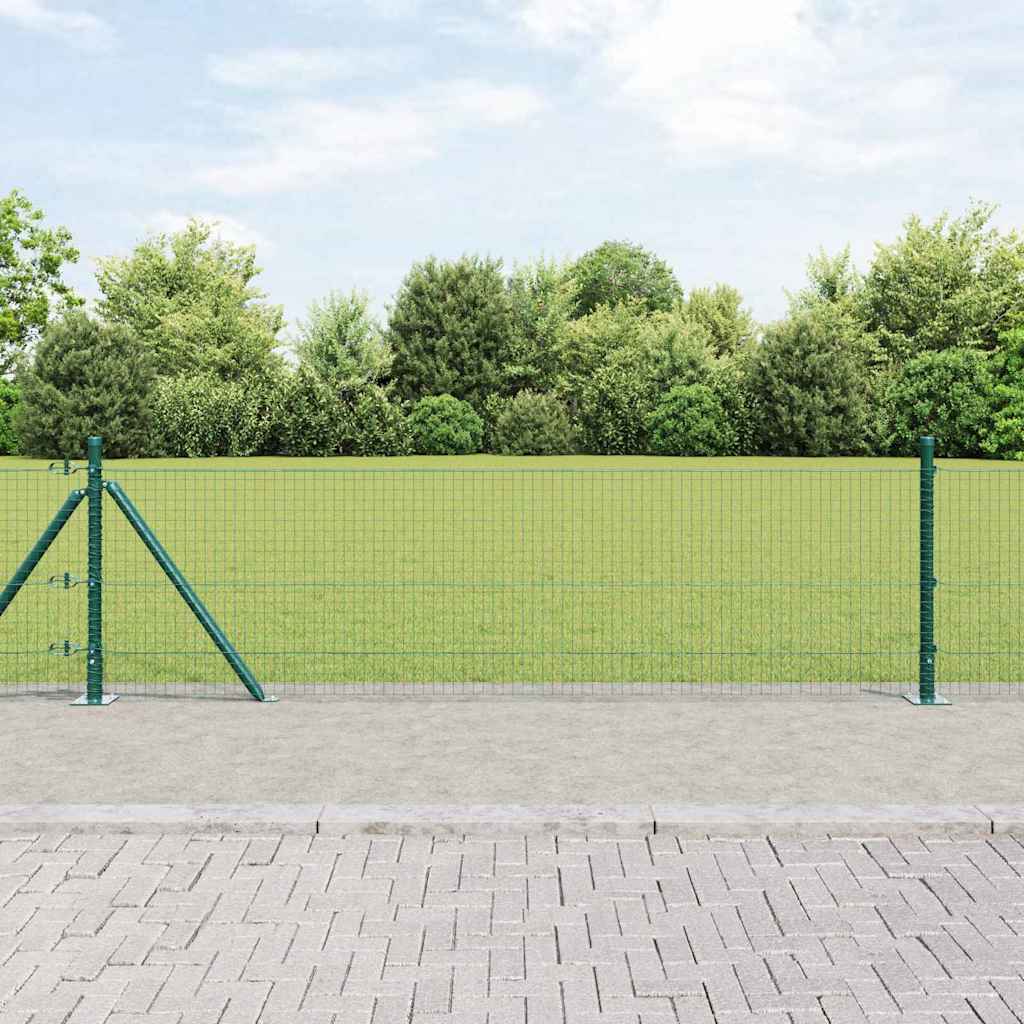 Geschweißter Drahtzaun mit Betonsockel 10 x 0,4 m Grün Netz