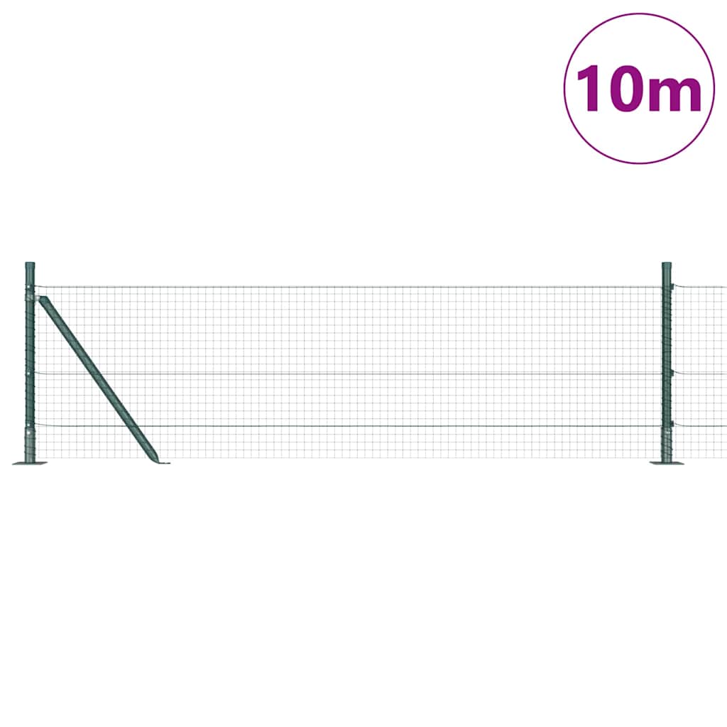 Geschweißter Drahtzaun mit Betonsockel 10 x 0,4 m Grün Netz